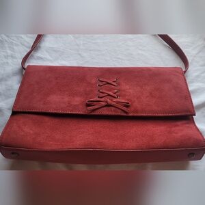 VanEli Y2K vintage inspired red suede shoulder handbag